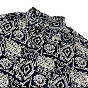 Roundtree & Yorke Big Man 2X Hawaiian Shirt Rayon Tropical Print Camp Casual